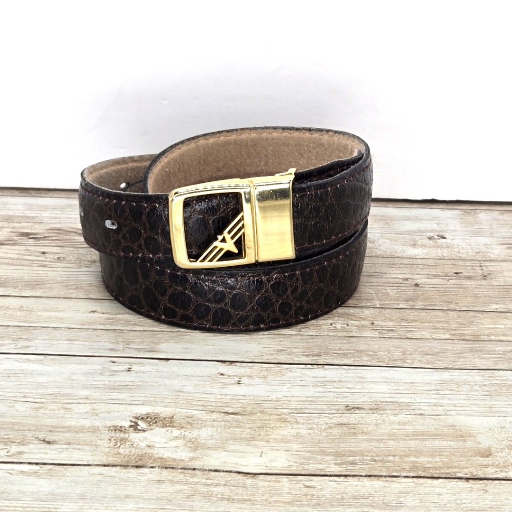 Mod Brev N' A/5117 Made In Italy Leather Reptile Skin Design Belt Mens Sz.  42"